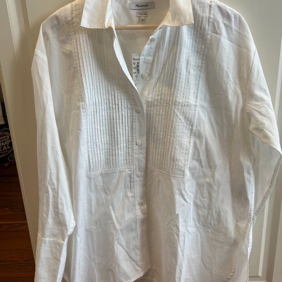 Madewell Poplin Oversized Tuxedo Shirt Sz M - Picture 4 of 5